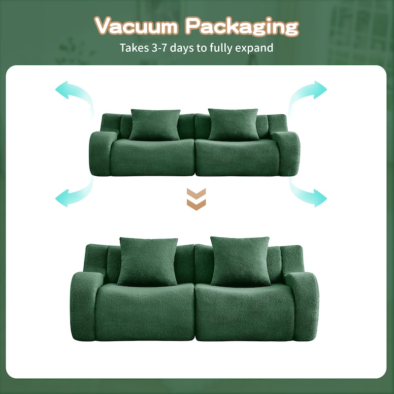 GDF Studio - Fairford 2-Seat Modular Sofa With Curved Armrests & Non-Slip Base