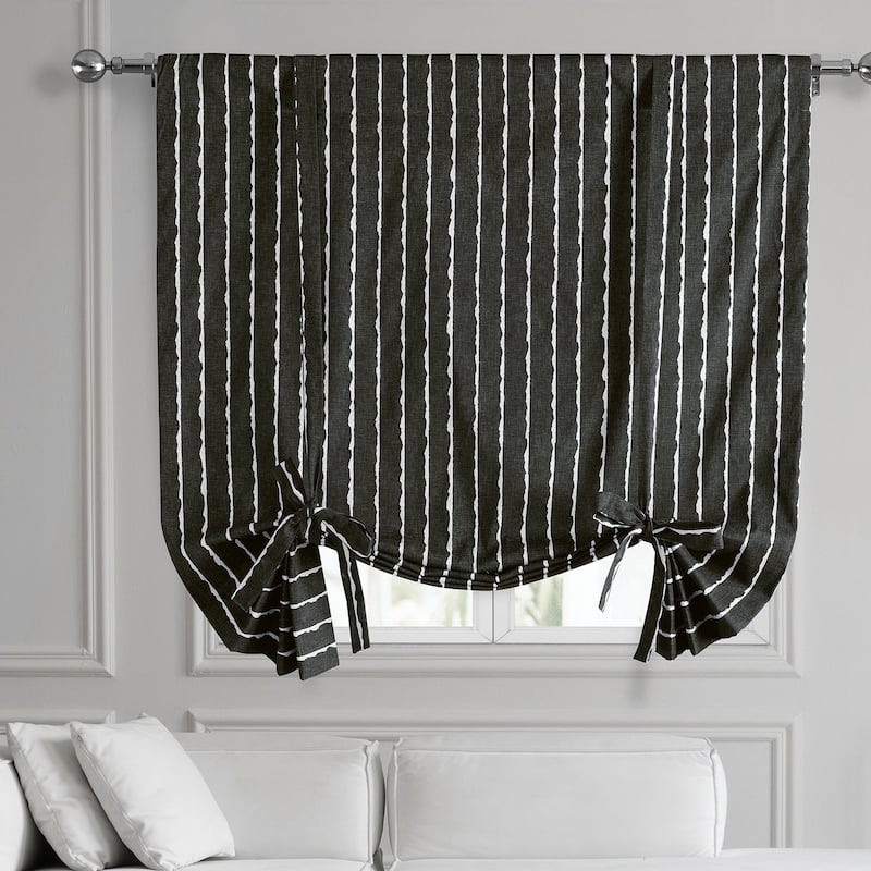 Exclusive Fabrics Sharkskin Printed Cotton Tie-Up Window Shade (1 Panel)