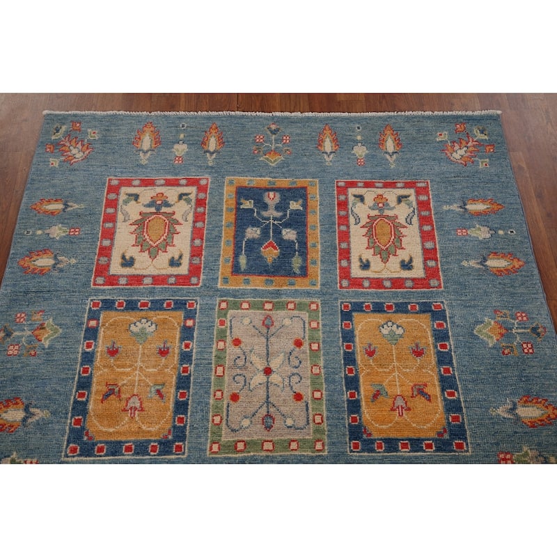 Garden Design Kazak Oriental Area Rug Handmade Wool Carpet - 4'3" x 6'2"