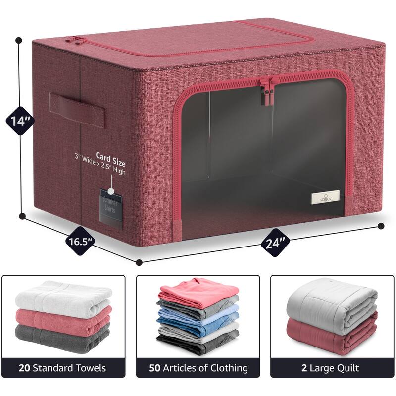 Foldable Storage Box Organizer - Blue Large