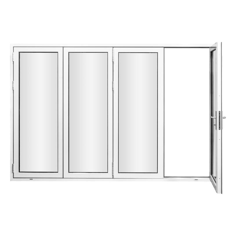 KaMic 120" x 96" 4-Panel Aluminum Patio Folding Door Right to Left-Outswing