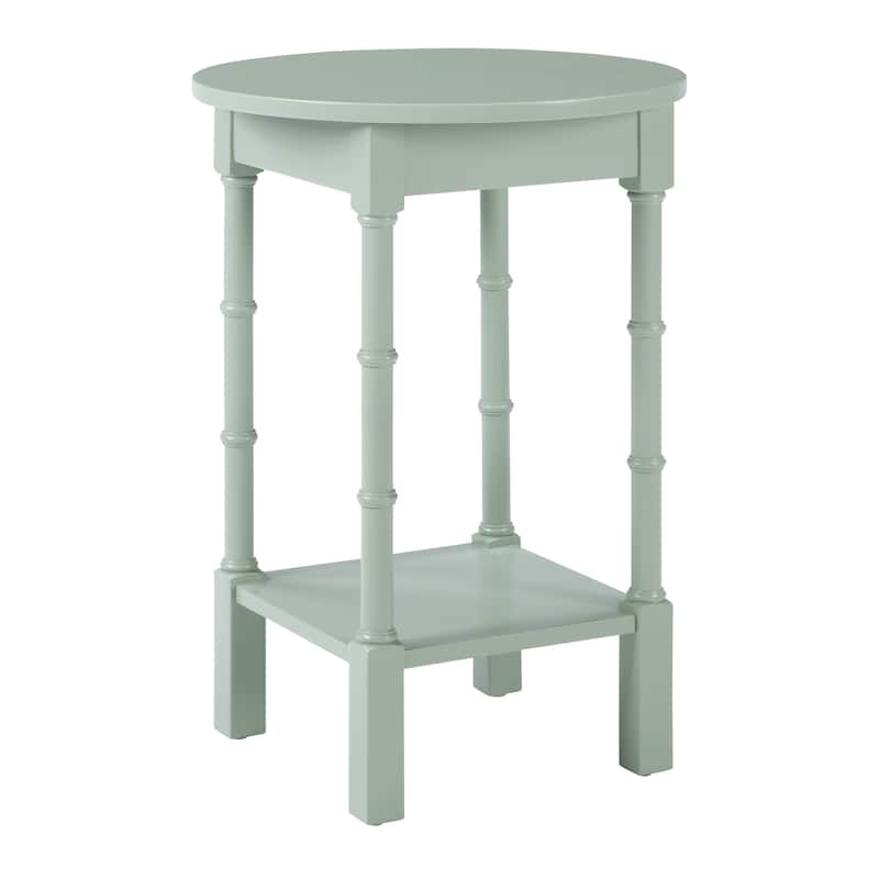 Golden Side Round Table Straight Legs - Sage Green Round Top Straight Leg