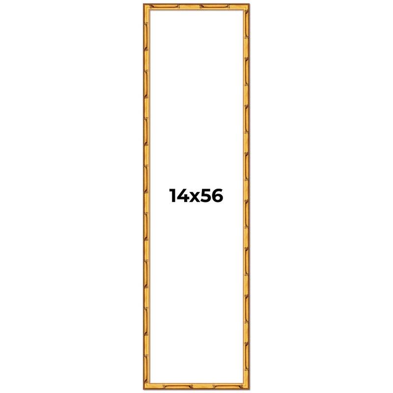 14x56 Frame Gold Bamboo Solid Wood Picture Frame | 1 Inch Moulding