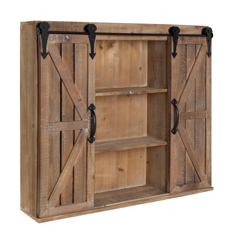 Kate and Laurel Cates Rustic Wood Decorative Cabinet