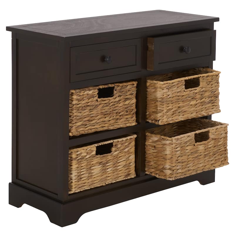 SAFAVIEH Ardelia Red 6-Drawer Storage Unit (Fully Assembled) - 30"W x 13"D x 26"H