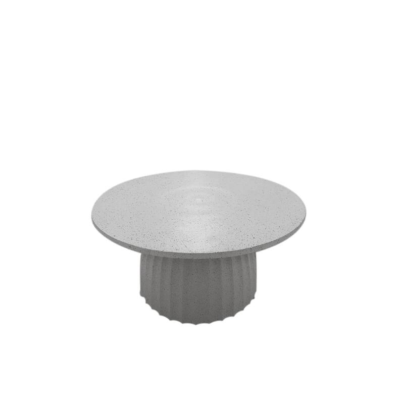 Aluminum Coffee Table with Chiseled Base - 27.5" - White