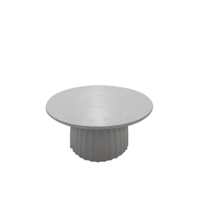 Aluminum Coffee Table with Chiseled Base - 27.5" - White