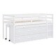 preview thumbnail 12 of 144, Twin/Full Size Low Loft Bed with Retractable Writing Desk and 4 Drawers, Wooden Loft Bedframe w/ Lateral Portable Desk & Shelves
