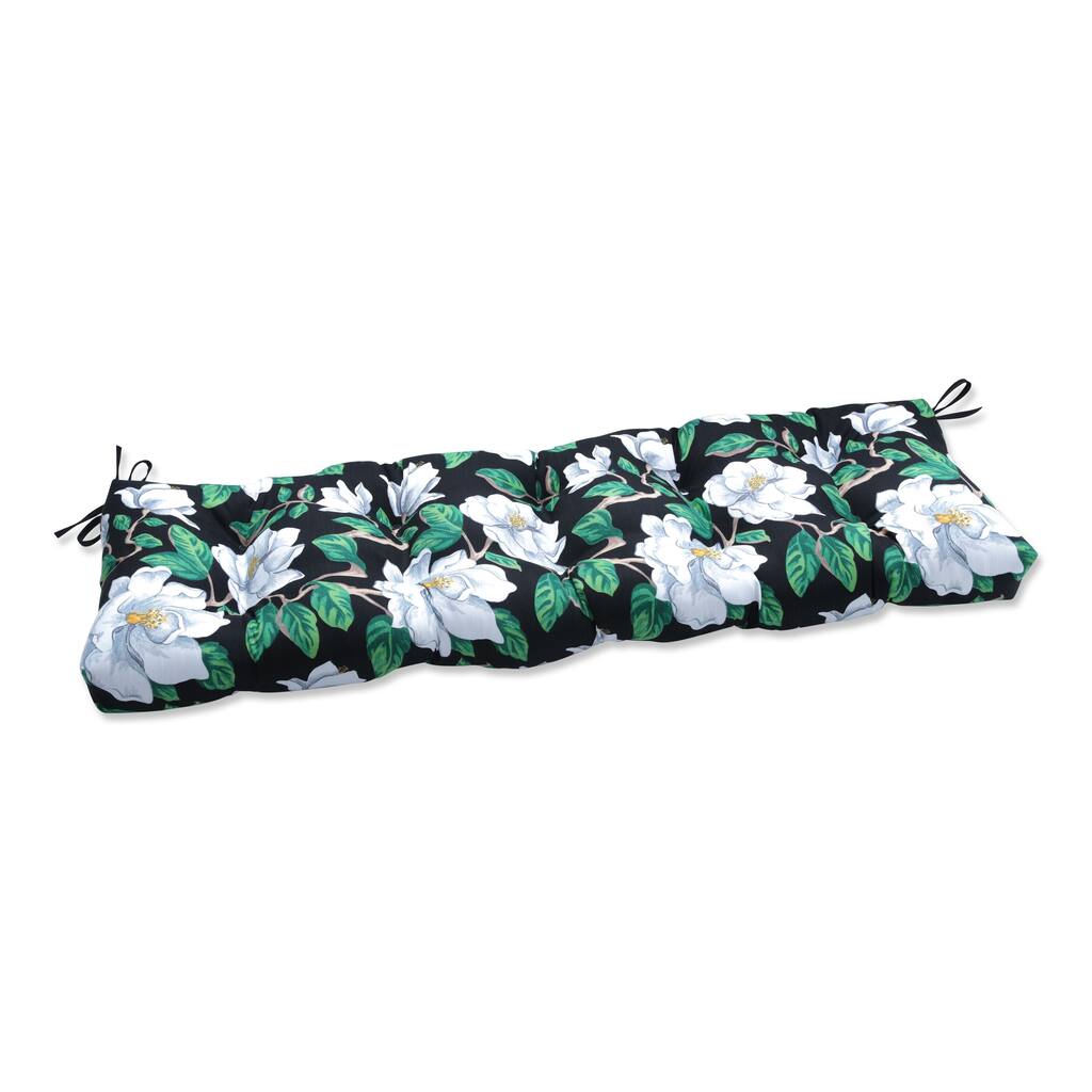Magnolia Black Outdoor Tufted Bench Swing Cushion - 56 X 18 X 5
