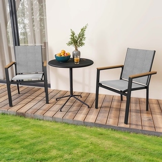 Moasis Outdoor All-Weather Stackable Textilene Dining Chairs, Set of 2-6