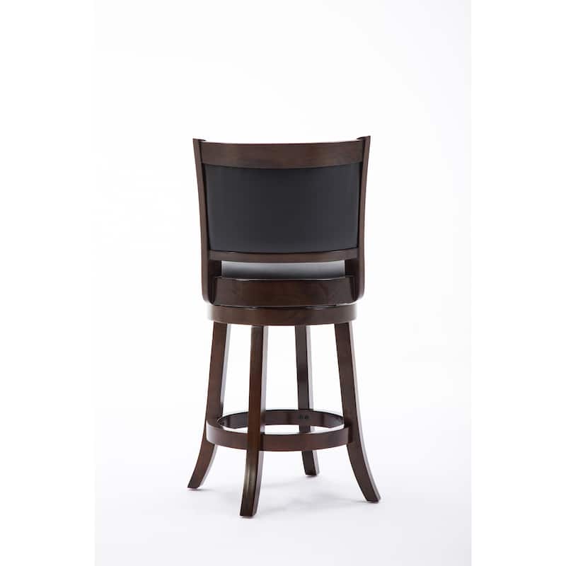 Augusta Wood Upholstered Swivel Counter Barstool