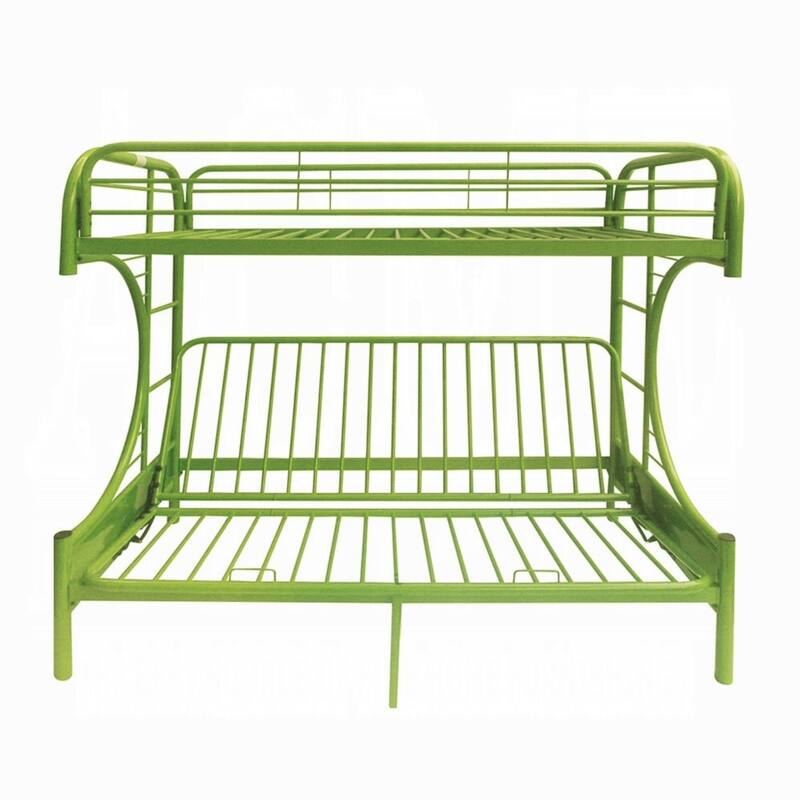 Metal Twin over Full Size Futon Bunk Bed, Green