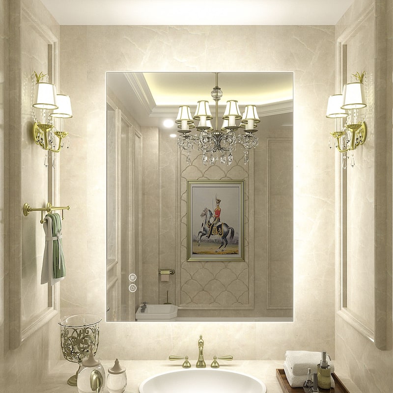 Frameless LED Backlit Anti-Fog Bathroom Vanity Mirror - 32x24