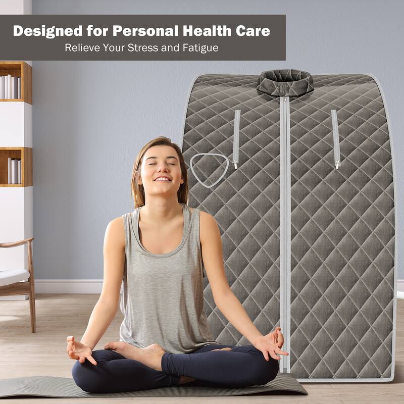Costway 9-gear Adjustable Temperature Portable Steam Sauna Gray