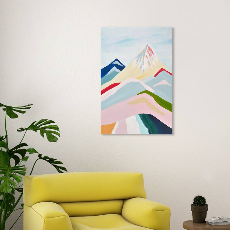 Wynwood Studio Nature and Landscape Snowy Ice Mountains Blue and Pastel Blue Modern & Contemporary Wall Art Canvas Print - 30 x 20