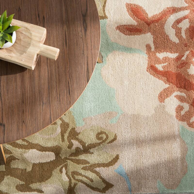 Petal Pusher Handmade Floral Area Rug