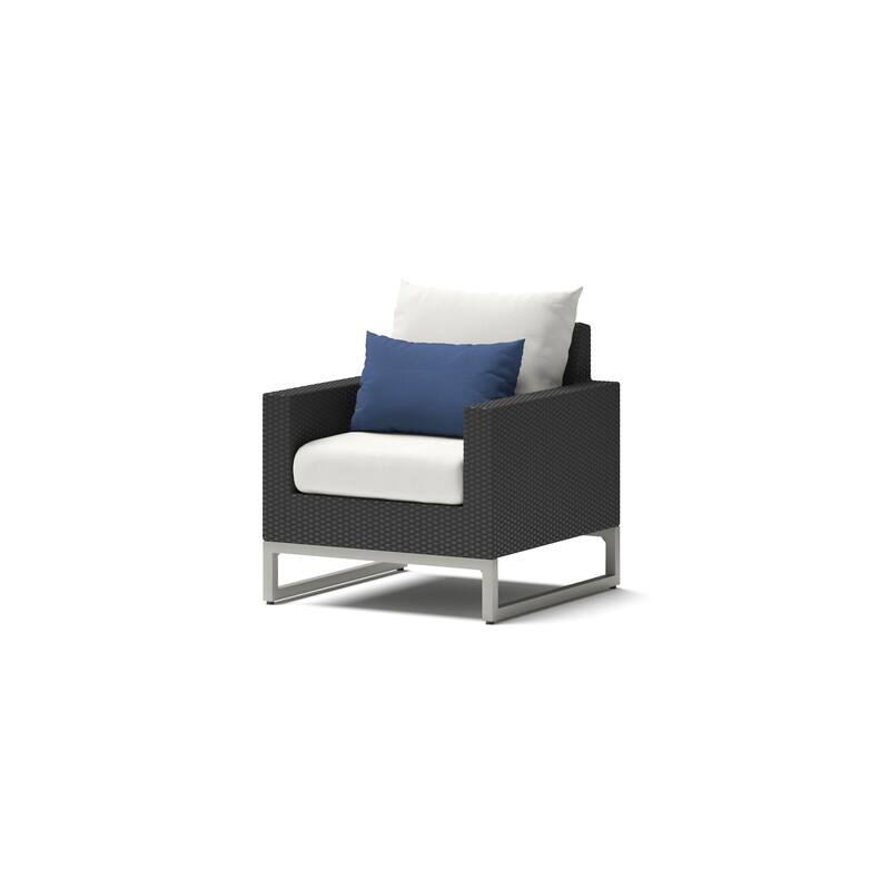 Milo Espresso 5 Piece Sunbrella Outdoor Patio Club Chair Conversation Set