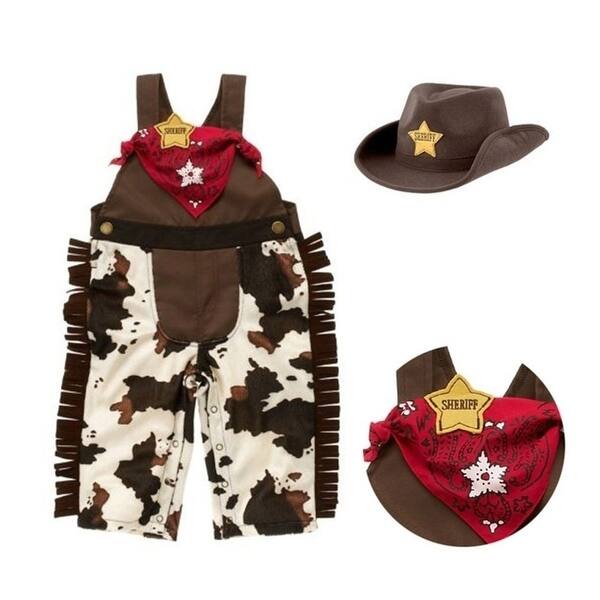 Shop 3pcs Baby Boy Kids Children Cowboy Hat Bib Pants Outfit Set