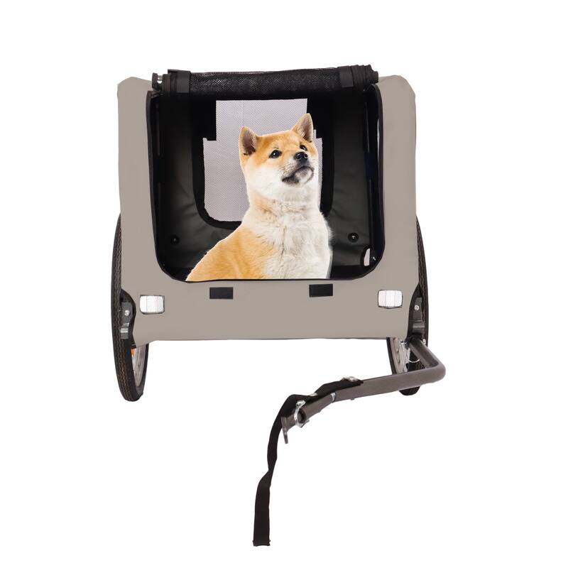 Durable Dog Bike Trailer with 20-Inch Wheels, Zippered Mesh Doors, and 88lb Capacity