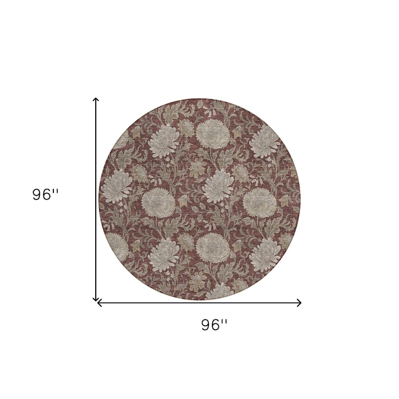 HomeRoots Floral Transitional Rectangle Outdoor Rug