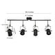 preview thumbnail 8 of 8, Modern Industrial Black 4-Light Spotlight Tracking Metal Linear Ceiling Lights - W 36.4" x E4.7" x H15"
