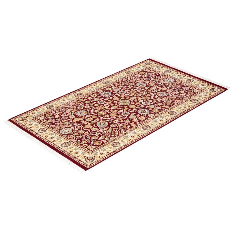Overton Handknotted Wool Traditional Oriental Red Area Rug - 3' x 5'