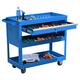 3-Tier Rolling Tool Cart with Drawer Steel Utility Storage Tool Box - Blue