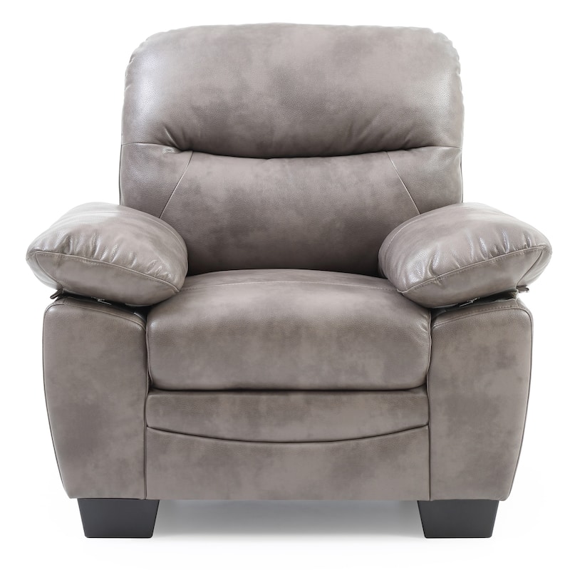 Upholstered Faux Leather Accent Chair - 39" - Gray