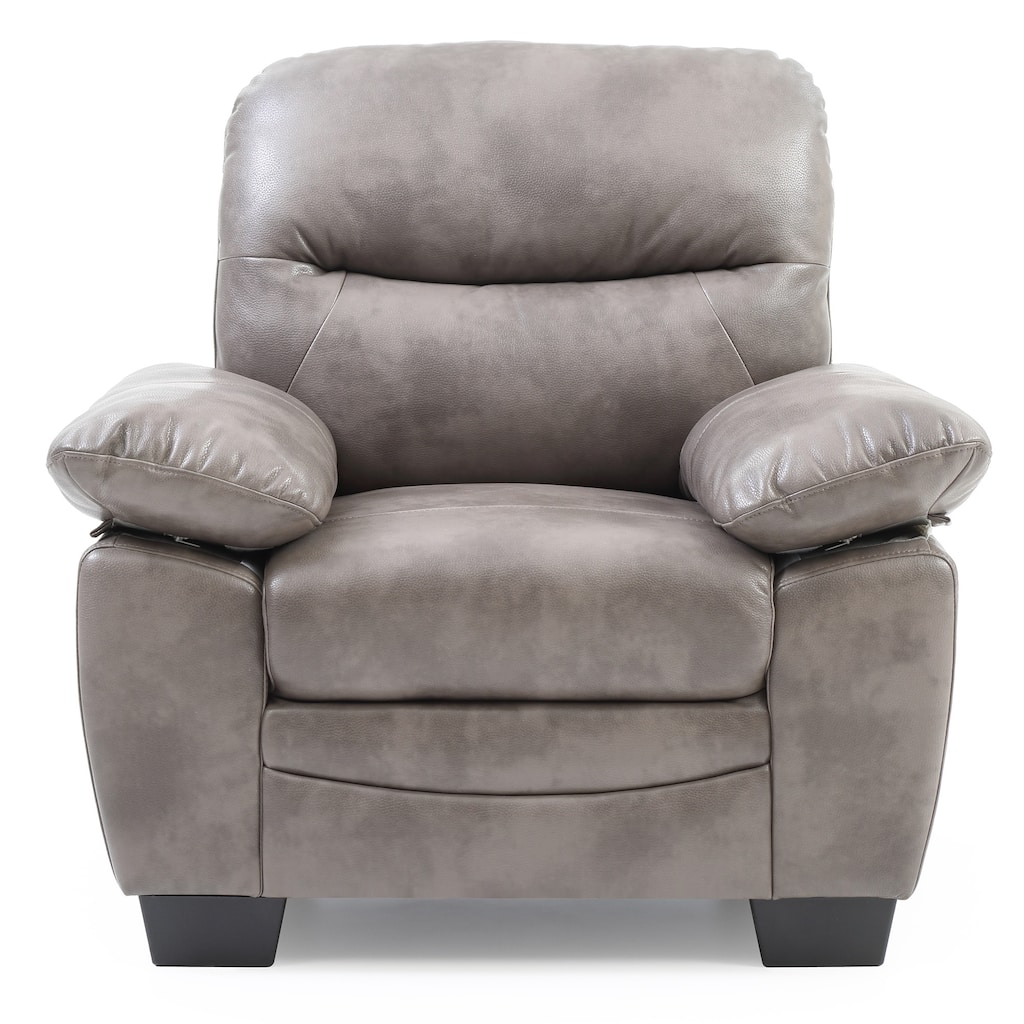 Upholstered Faux Leather Accent Chair - 39" - Gray