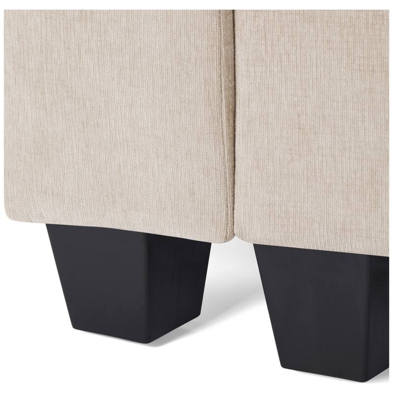 Lucca Chenille Upholstered Modular Loveseat with USB Port