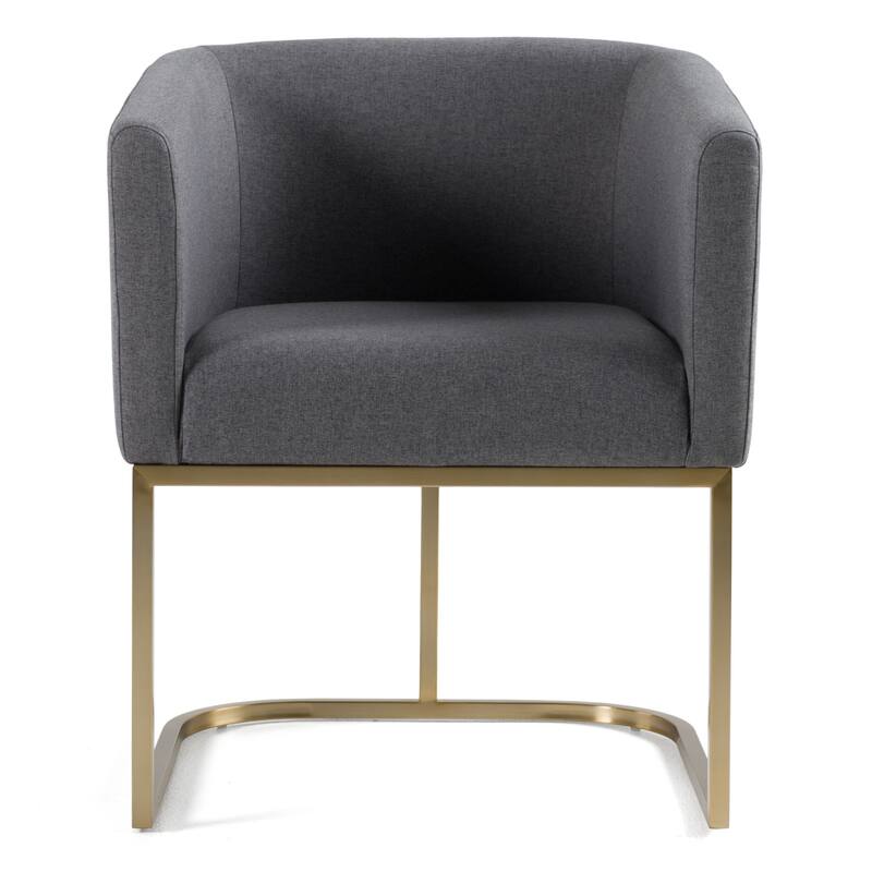 Modrest Yukon Modern Grey Fabric & Antique Brass Dining Chair