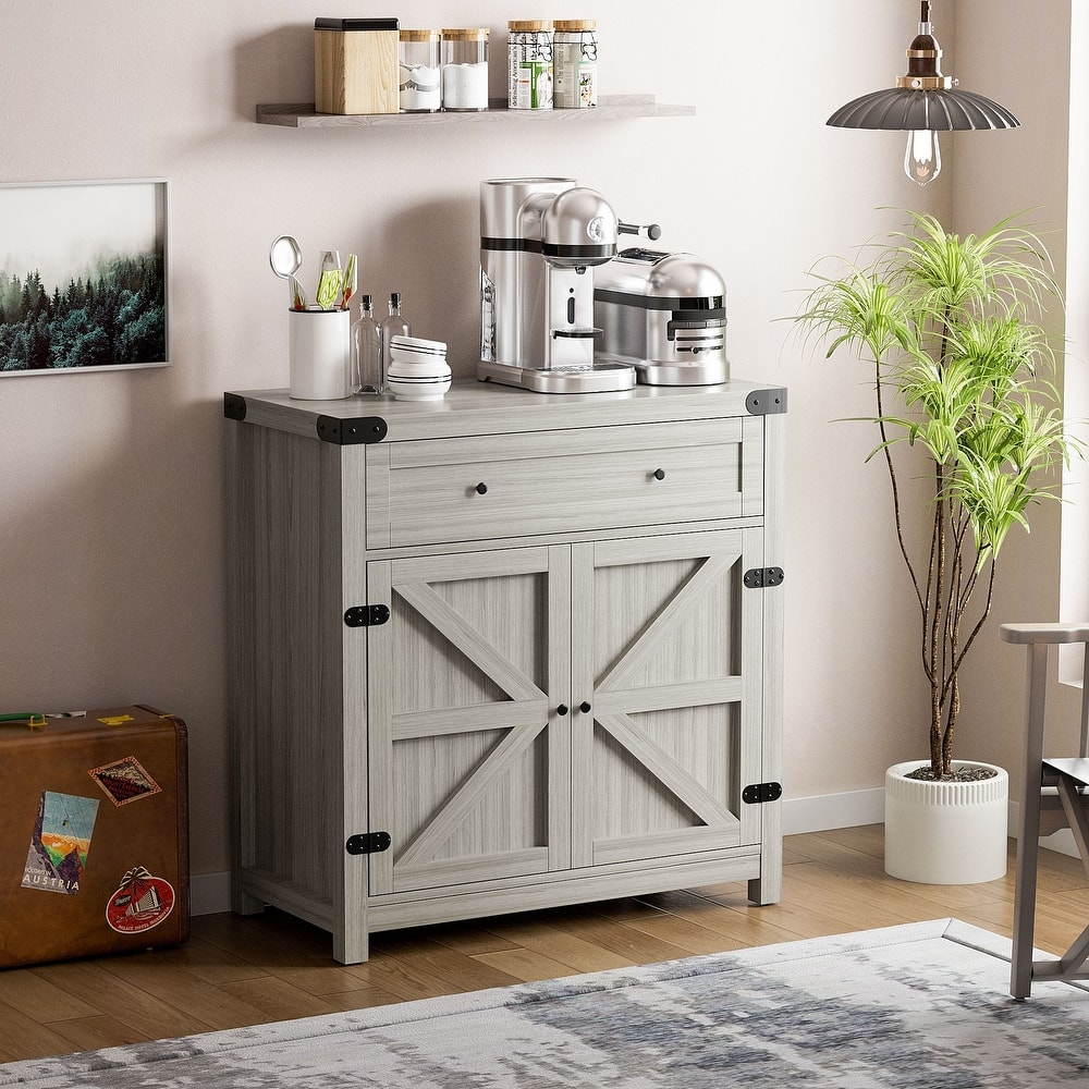 Furniwell Storage Cabinet Modern Farmhouse Kitchen Sideboard