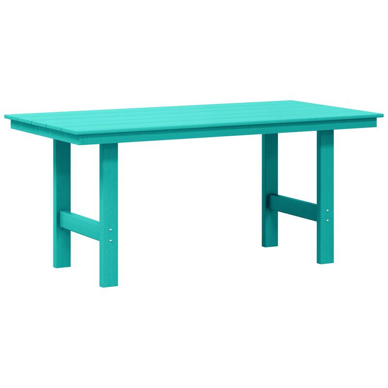Shoreside 66 Inch X 34 Inch Rectangular Patio Dining Table - Turquoise