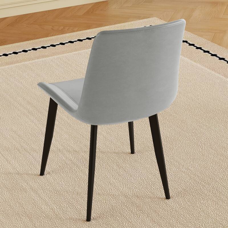 Modern Dining Chair Set Of 4 Pieces, With Floral Pu Leather Seats And Carbon Steel Legs, Suitable For Home, Restaurant