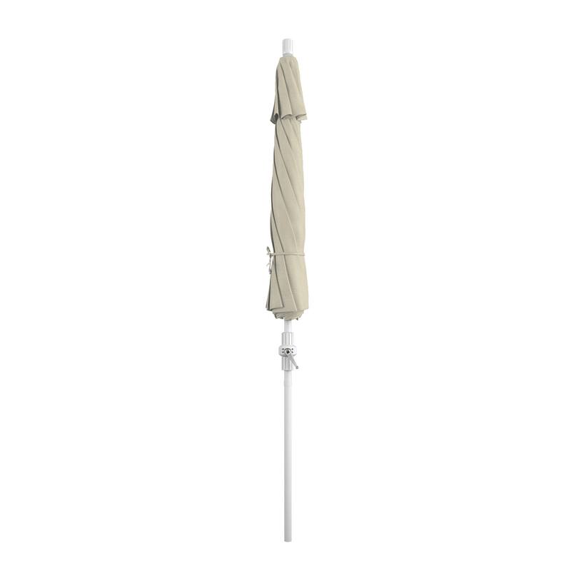 California Umbrella 9' Rd. Aluminum/Fiberglass Rib Patio Umb, Deluxe Crank Lift/Collar Tilt, White Finish, Pacifica Fabric