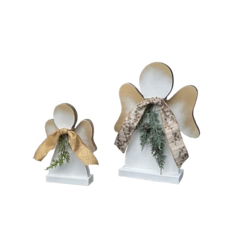 Small Wooden Amish Christmas Angels