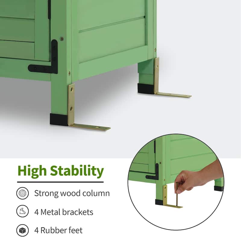 MCombo Small Outdoor Storage Cabinet Shed with Double Doors (24.6" x 18.3" x 38.2"), Wooden 0985