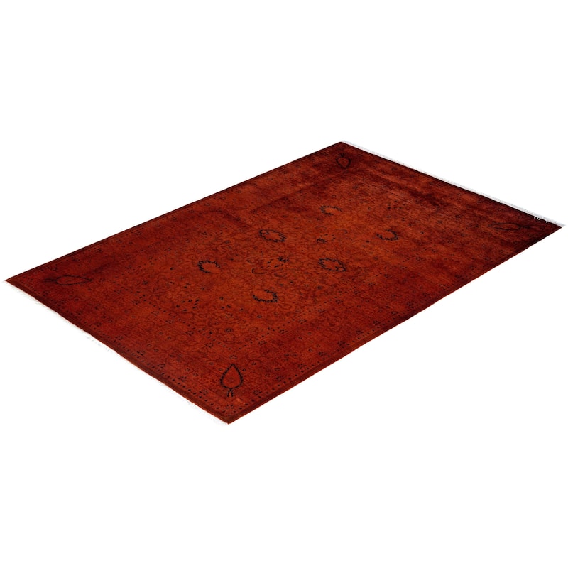 Fine Vibrance One-of-a-Kind Hand-Knotted Area Rug - Gold, 4' 1" x 6' 1" - 4' 1" x 6' 1"