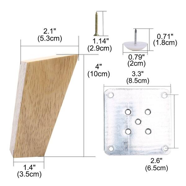 4 Inch Wood Furniture Legs Tapered Sofa Replacement Feet 4 Inch Wood Furniture Legs Tapered