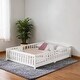 preview thumbnail 3 of 19, Twin Size Floor Bed with Door,Solid Wood Platform Bed Frame with Fence