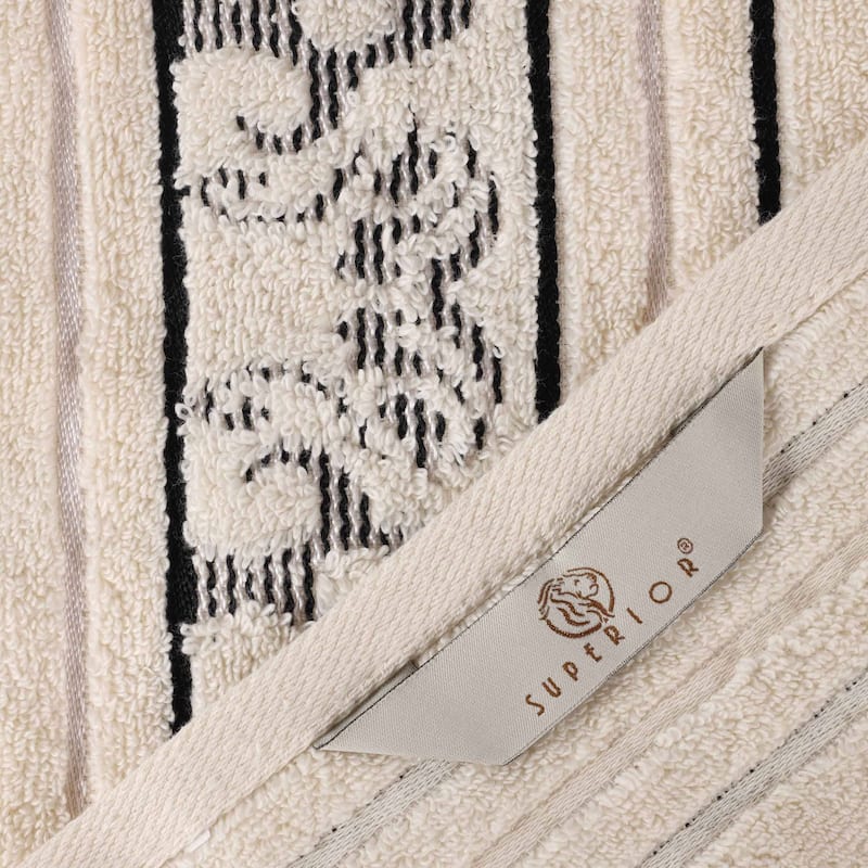 Superior Sadie Zero Twist Cotton Solid and Floral Hand Towel Set of 6