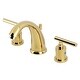 preview thumbnail 9 of 20, Kingston Brass Manhattan Two-Handle 3-Hole Deck Mount Widespread Bathroom Faucet with Retail Pop-Up Drain Polished Brass