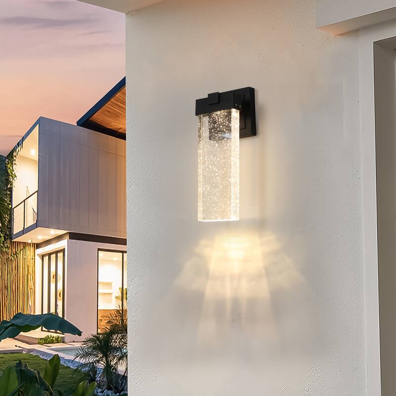 Anmytek Outdoor Waterproof LED Crystal Wall Lamp 2 Pack 12W Exterior Light Fixture