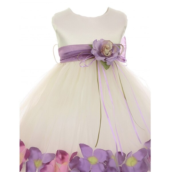 ivory and lavender flower girl dress