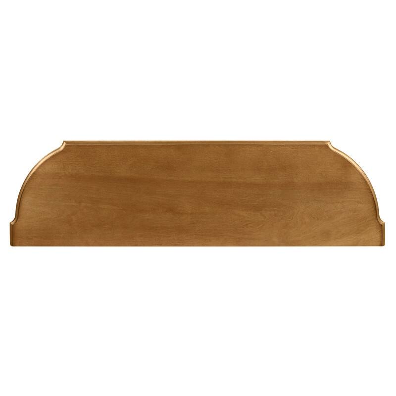 Retro 43" Curved Wood Console Table with 3 Drawers and Open Shelf, Sofa Table Behind Couch for Living Room and Hallway Storage