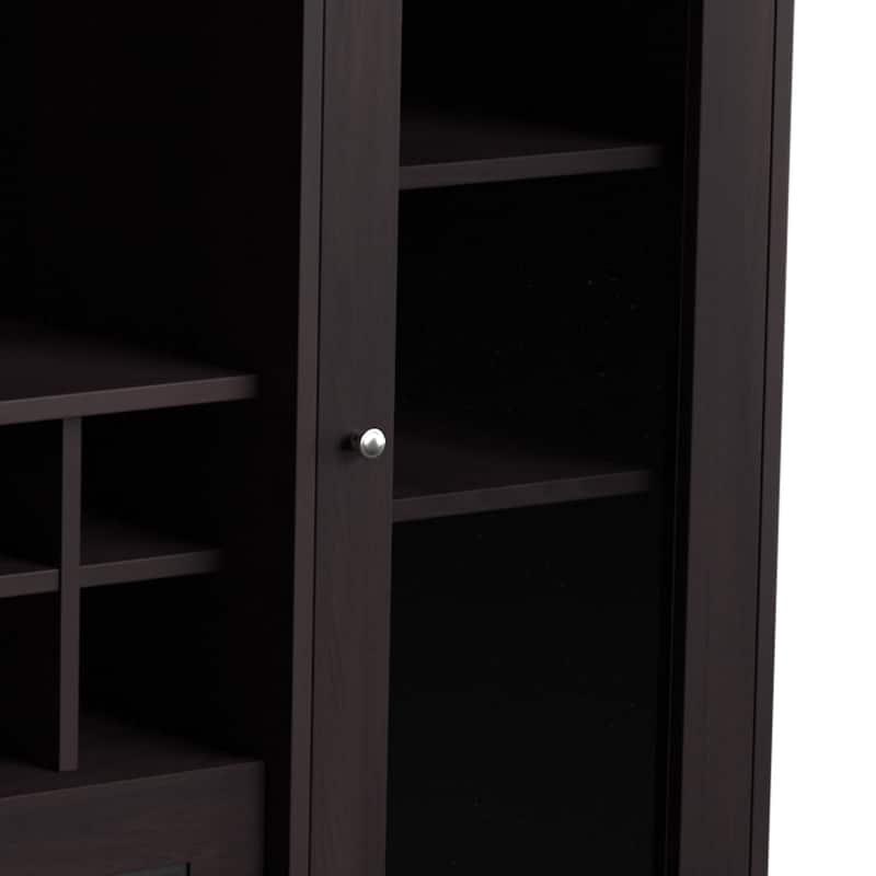 Furniture of America Rustic Espresso 6-shelf Dining Buffet with Wine Rack