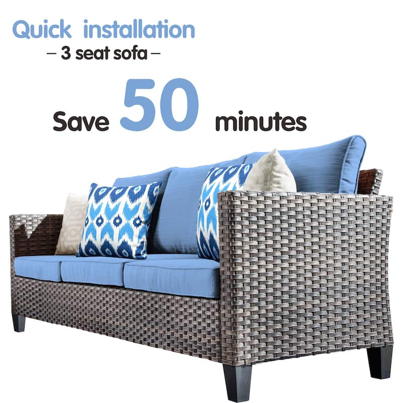 OVIOS 5-piece Patio Furniture Wicker Outdoor High-back Seating Set