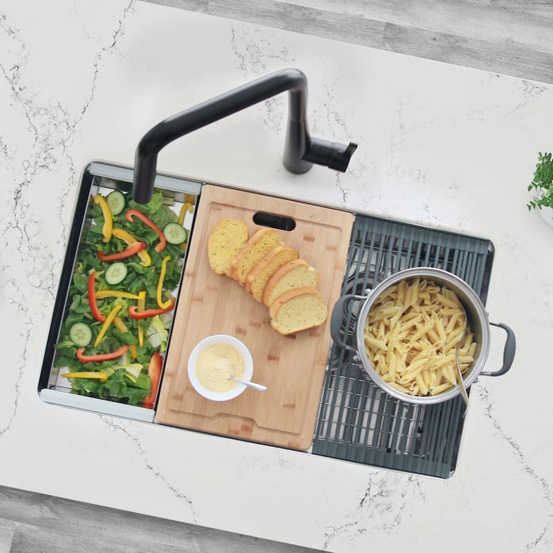 Stylish Undermount 32" Stainless Steel Double-Bowl 16G Kitchen Sink - 32" x 19" x 10"