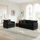 preview thumbnail 127 of 162, Cloud Chenille Upholstered Modular Sectional Sofa with DIY Combination Design Black 2-Seater Sofa+Accent Chairs
