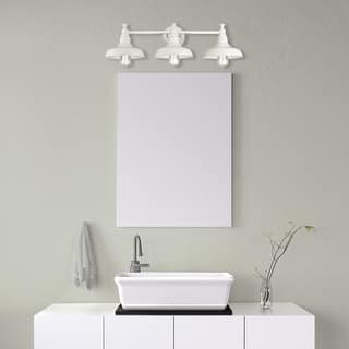 Kimball Industrial Farmhouse 3-Light Indoor Bathroom Vanity Light - White